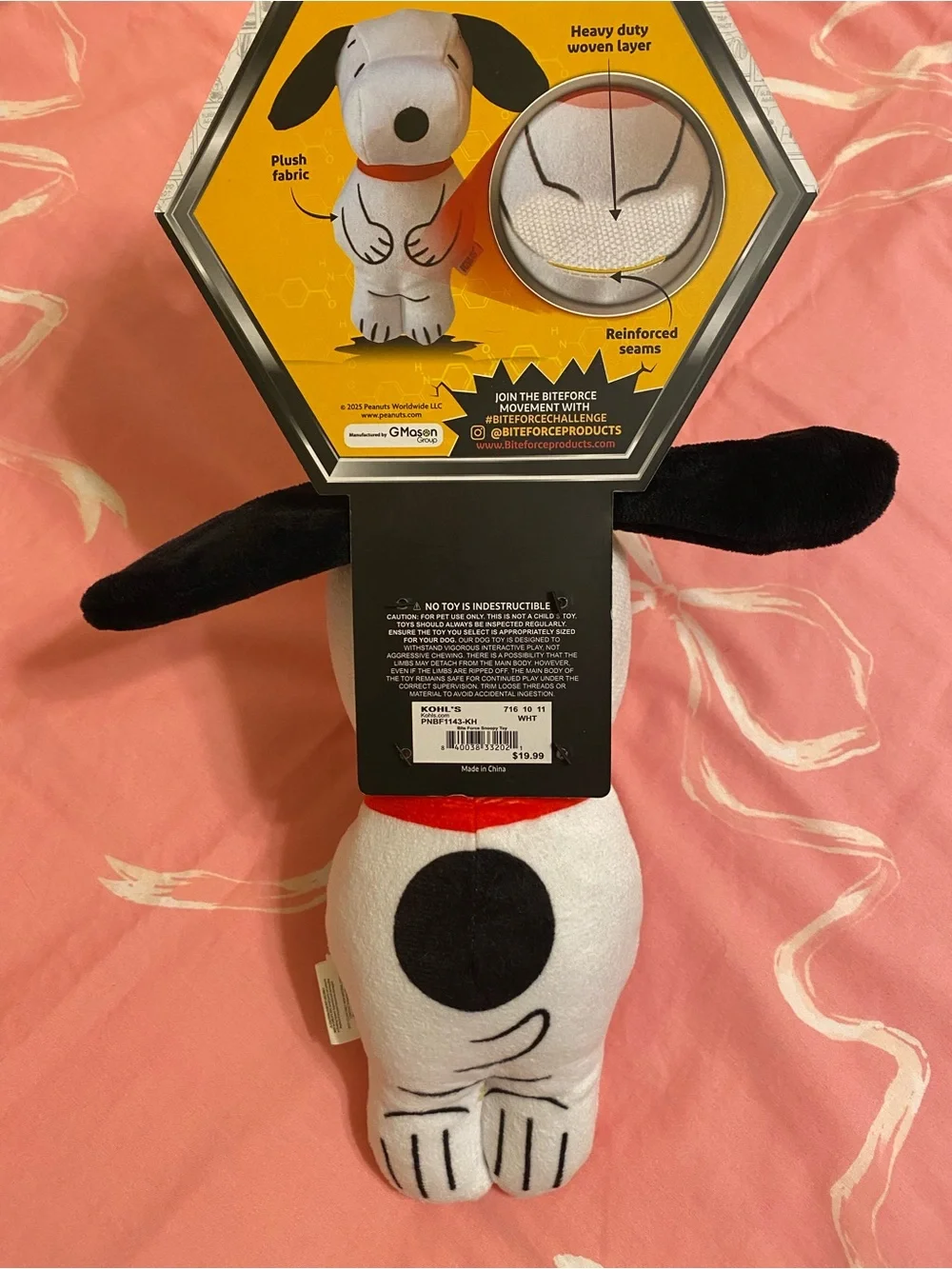 Peanuts Snoopy Plush Dog Toy - White & Black